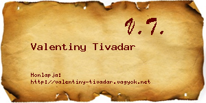 Valentiny Tivadar névjegykártya