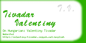 tivadar valentiny business card